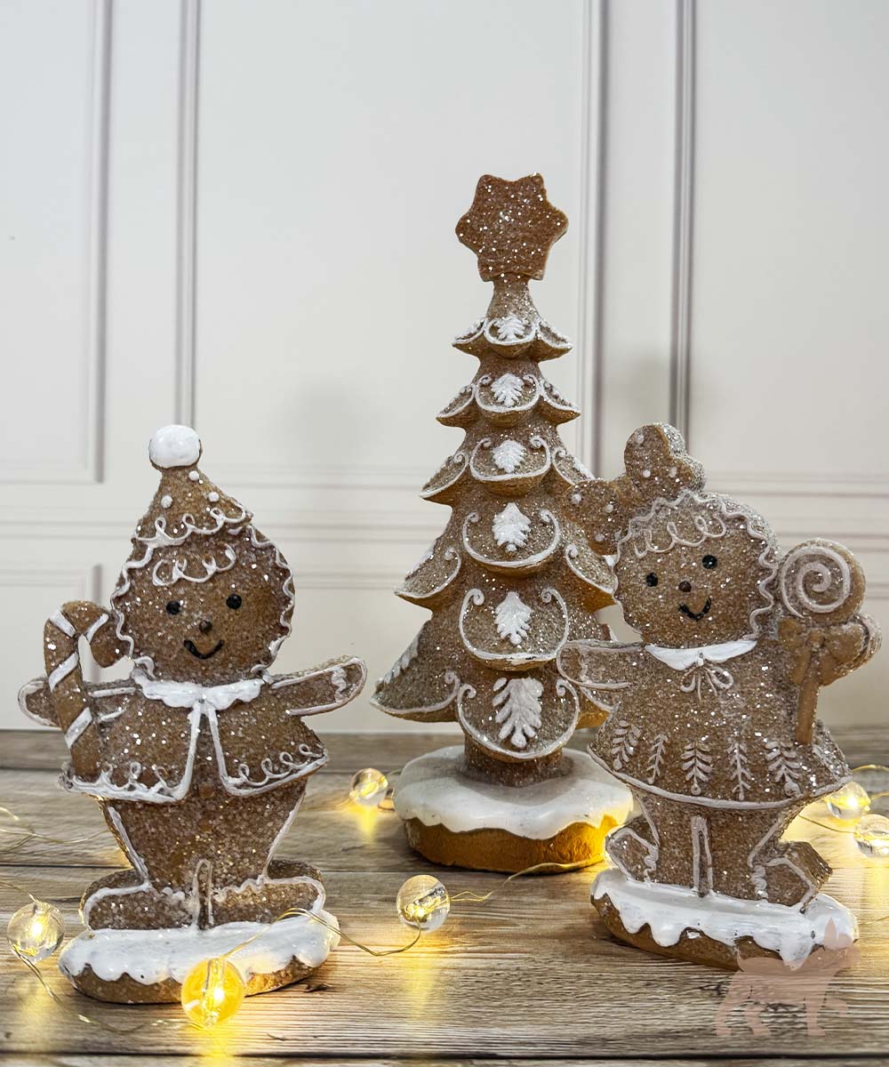 Set árbol de navidad y niños ginger