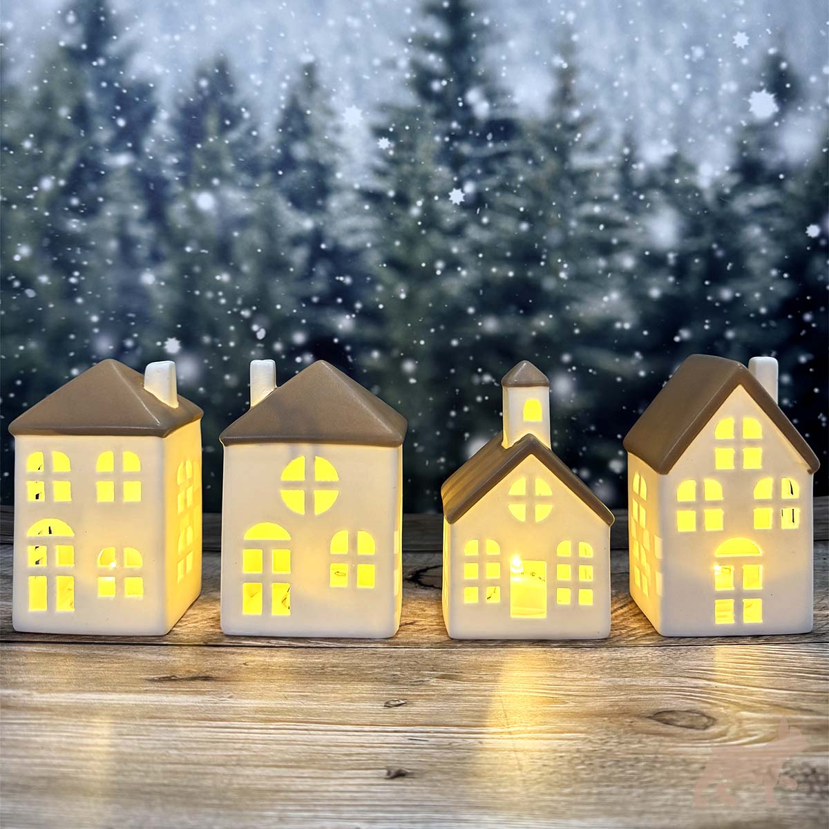 Villas navideñas con luz