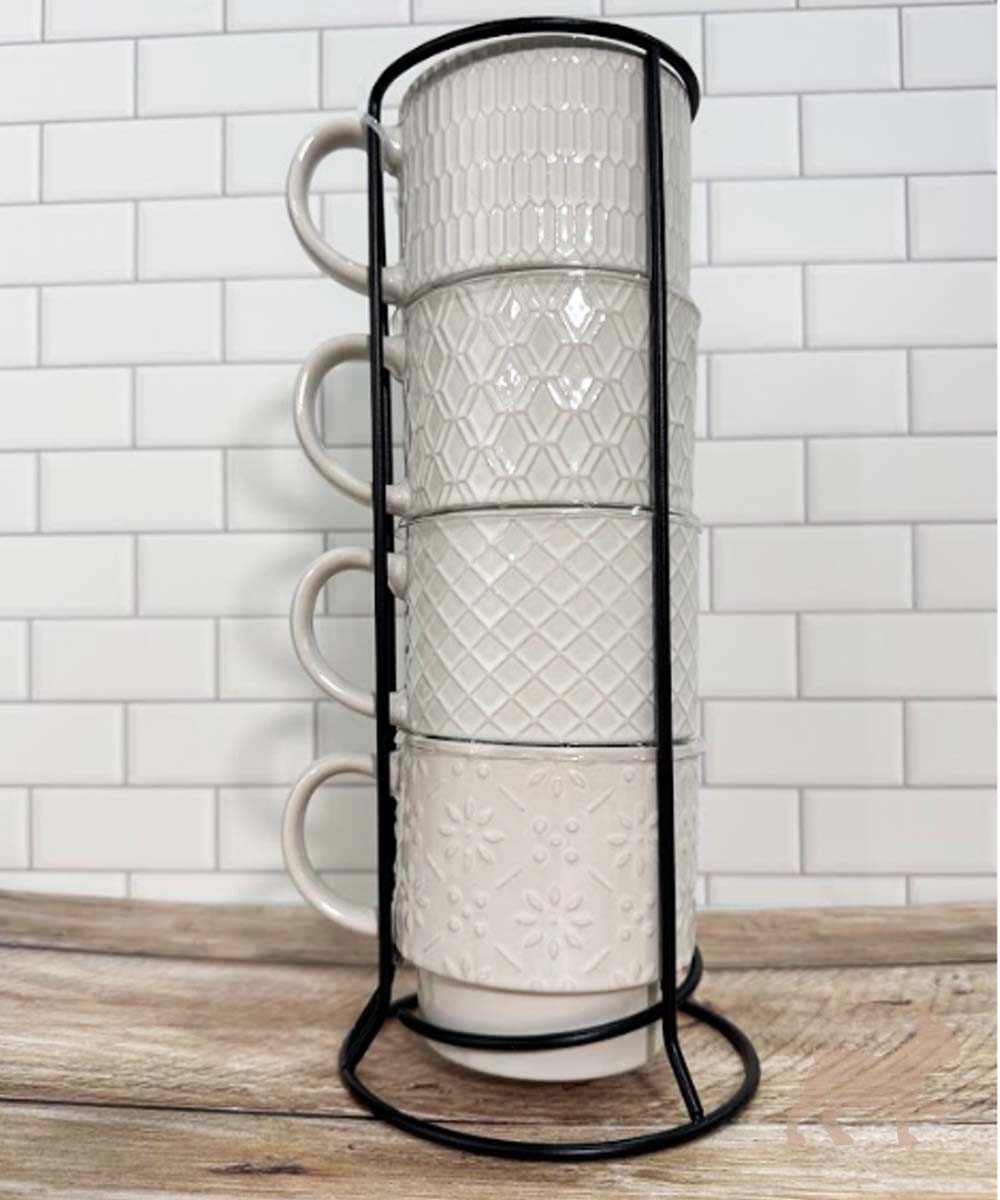 Set 4 tazas con base