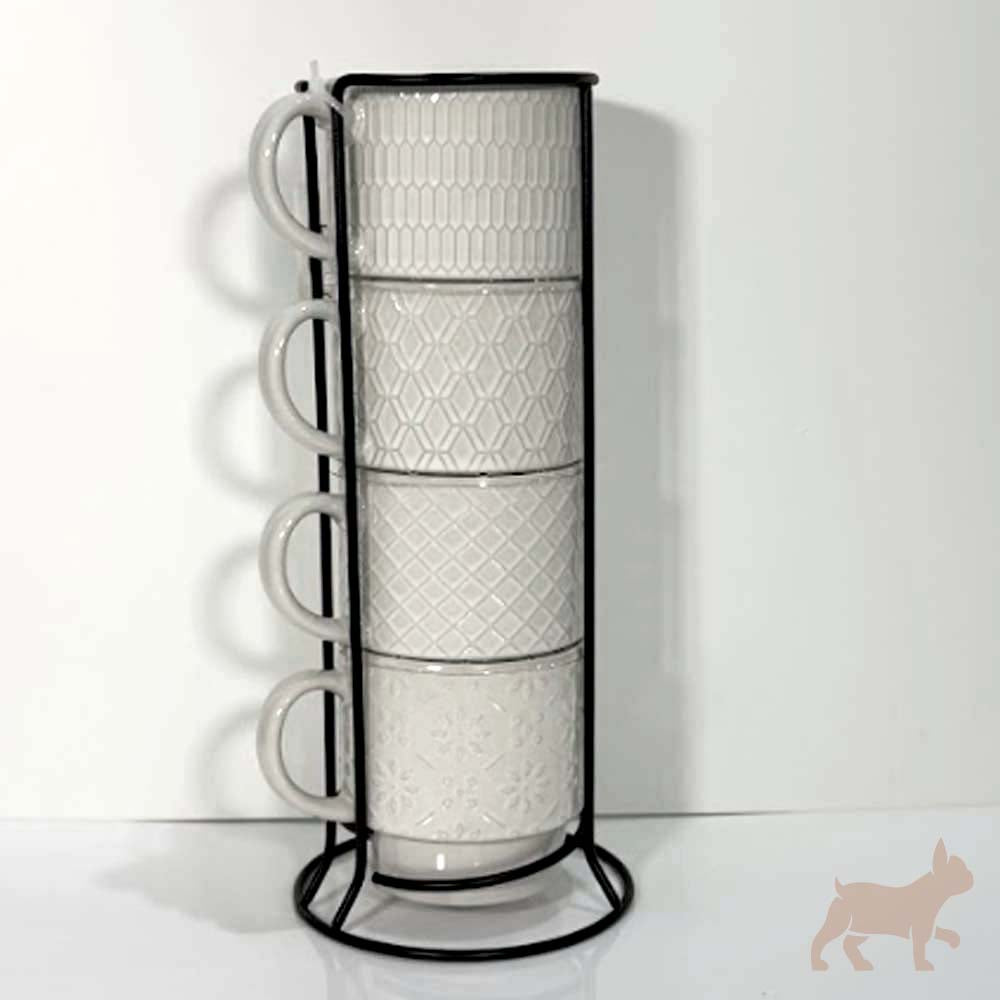 Set 4 tazas con base