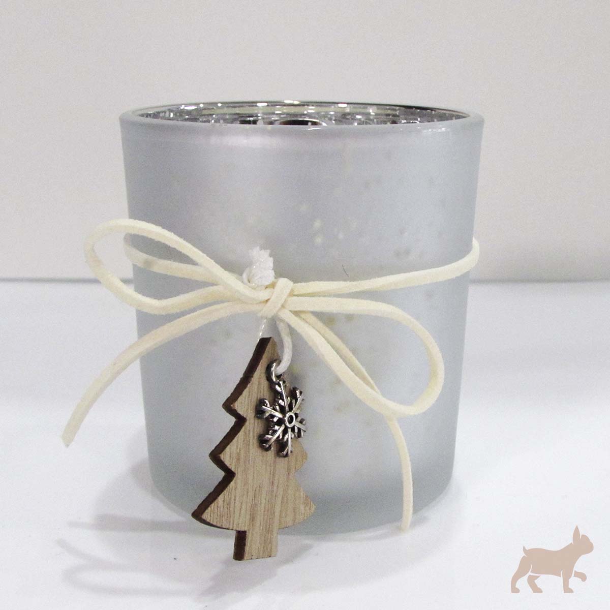 Set 2 Porta Vela Navidad con vela candy cane