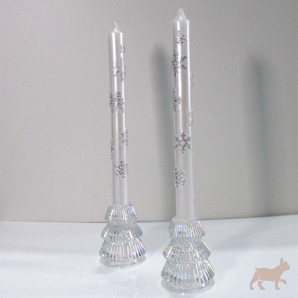 Set porta vela pino con velas