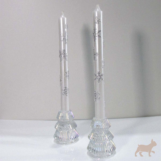 Set porta vela pino con velas