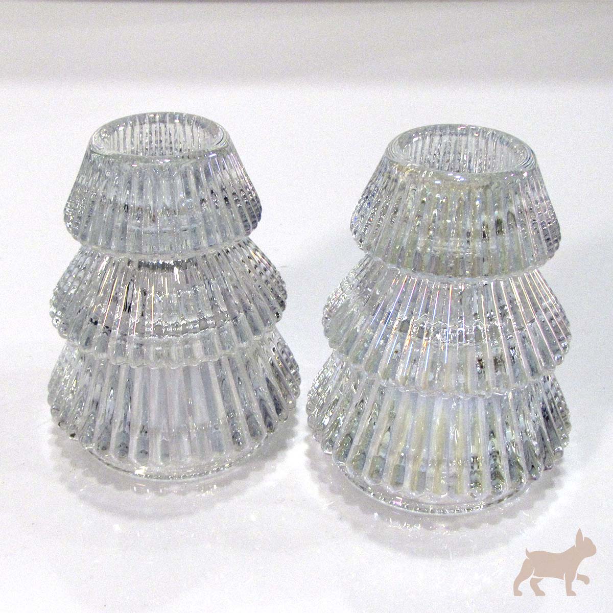 Set porta vela pino con velas