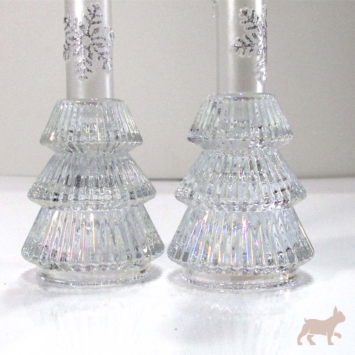 Set porta vela pino con velas