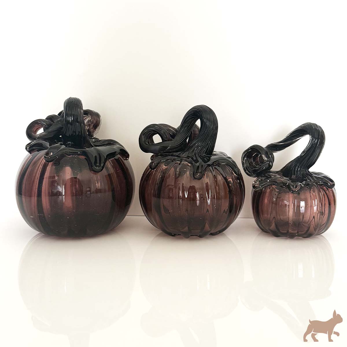 Kit de 3 Calabazas de Vidrio Soplado color vino