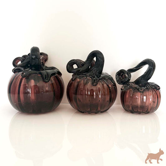 Kit de 3 Calabazas de Vidrio Soplado color vino
