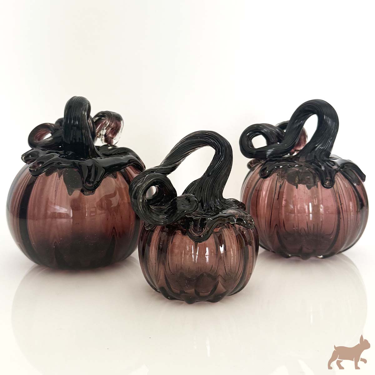 Kit de 3 Calabazas de Vidrio Soplado color vino
