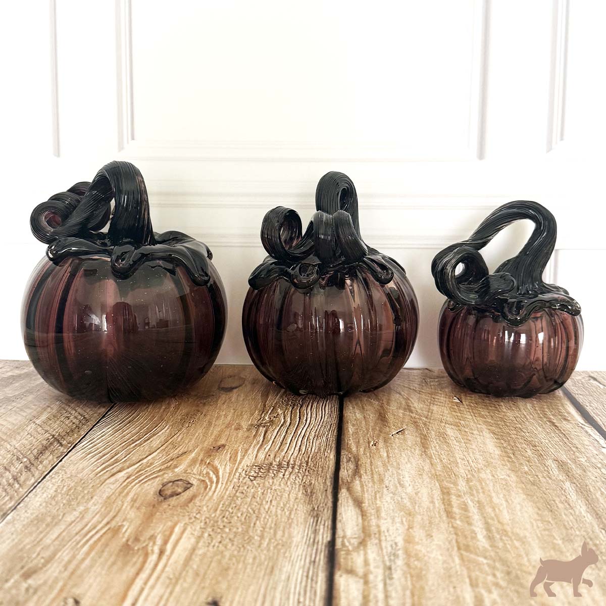 Kit de 3 Calabazas de Vidrio Soplado color vino