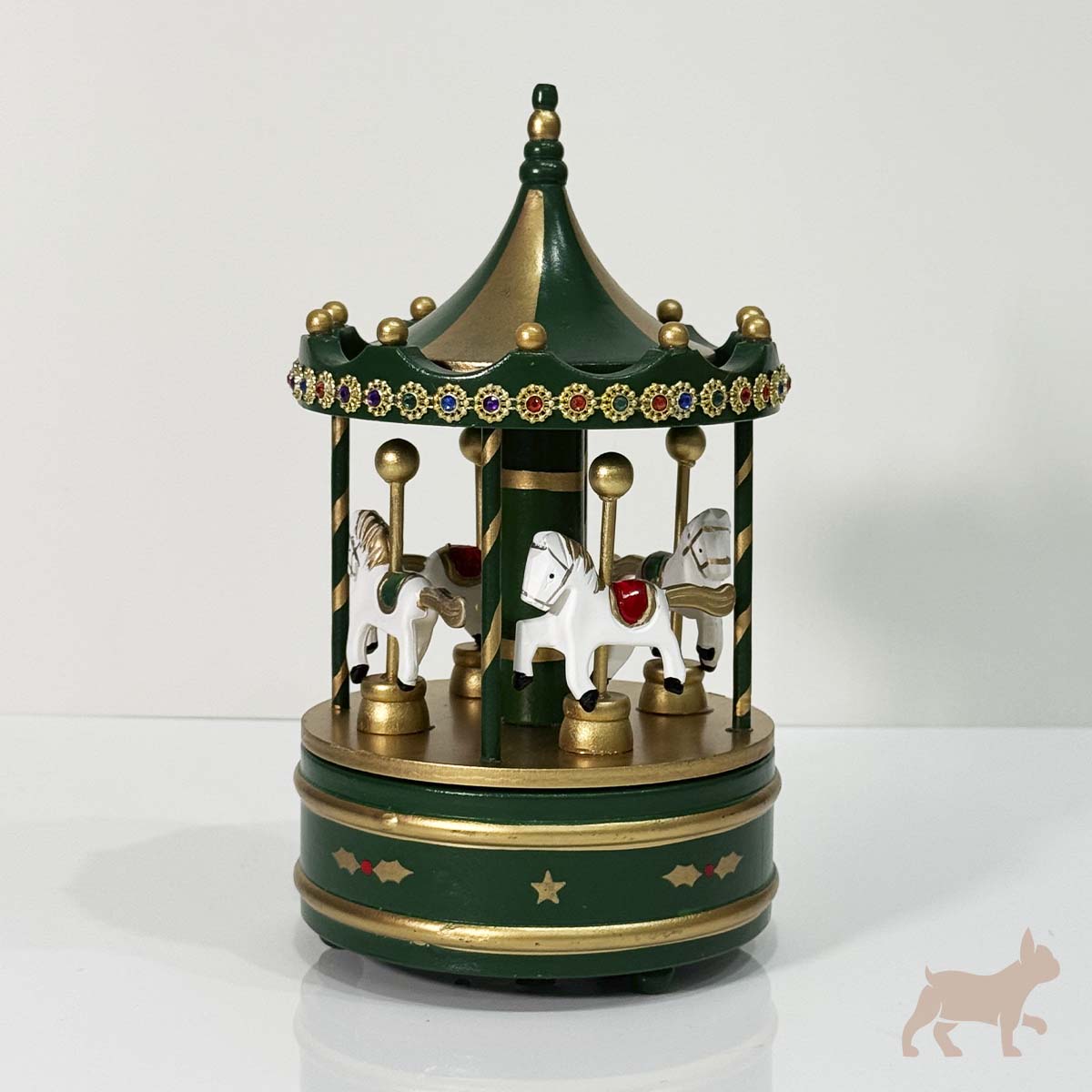 Carrusel Verde musical con Piedras de Colores