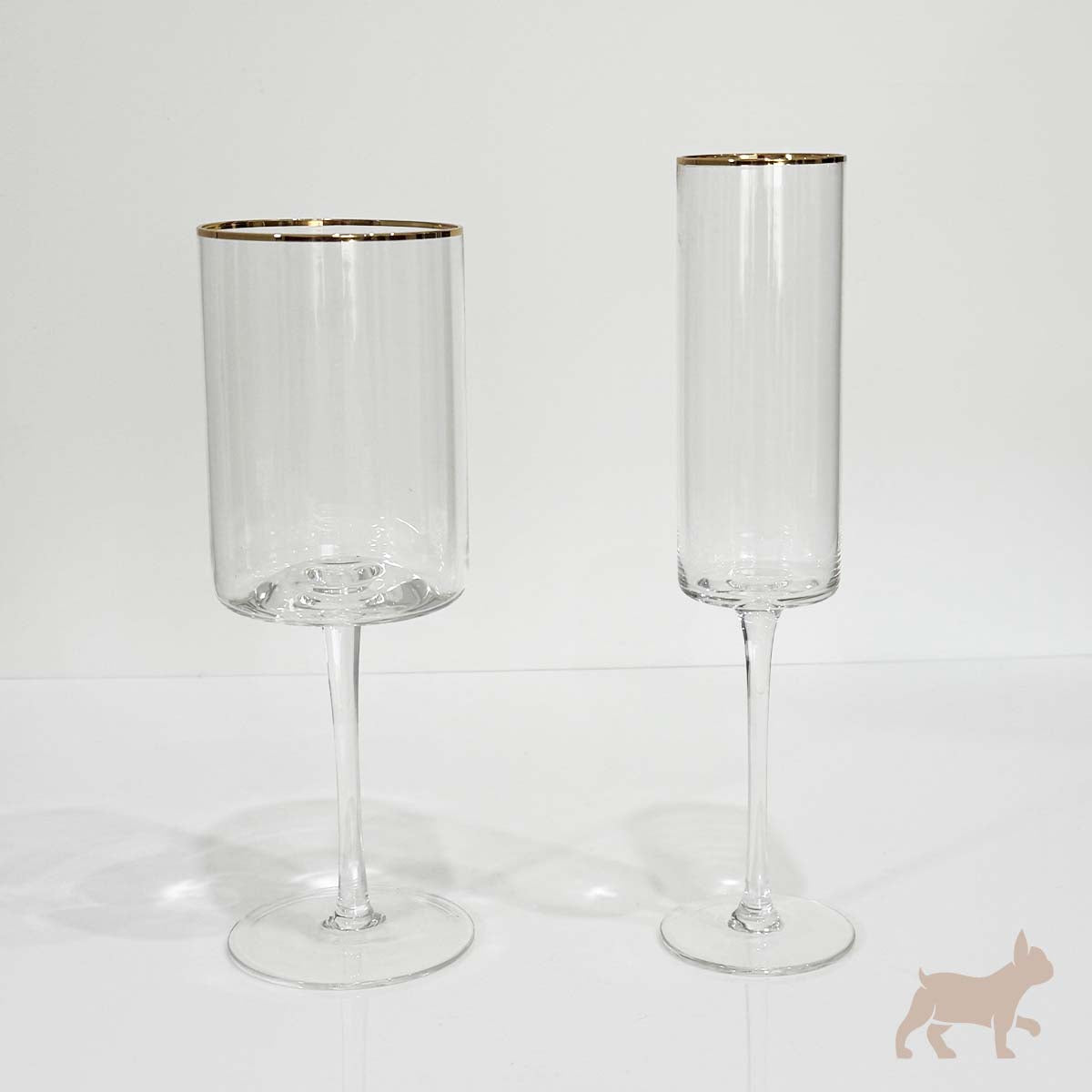 Set 2 copas de cristal borde oro