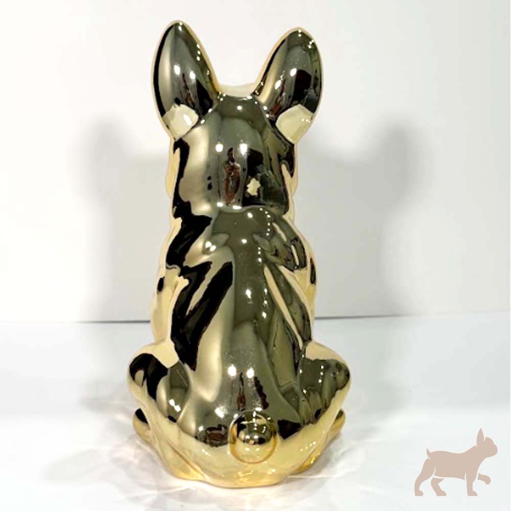 Frenchie de cerámica oro
