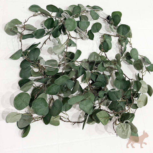 Guirnalda decorativa de eucalipto con luces LED