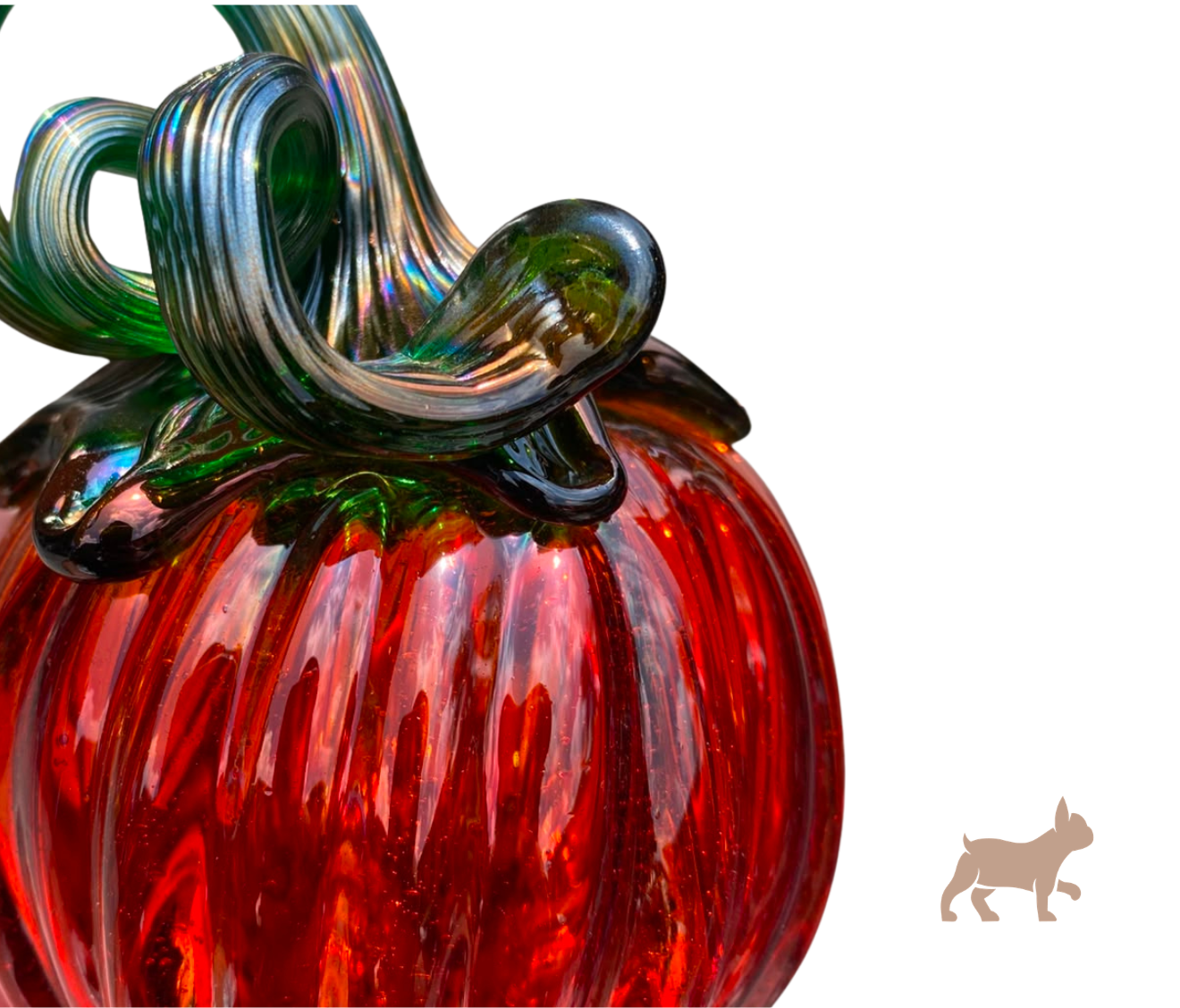 Kit de 3 Calabazas de Vidrio Soplado color naranja