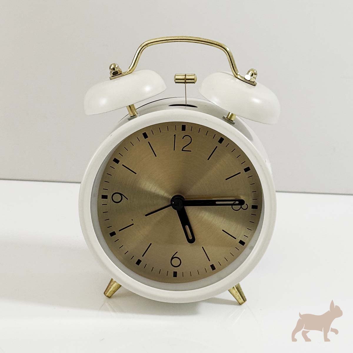 Reloj con alarma estilo Vintage blanco