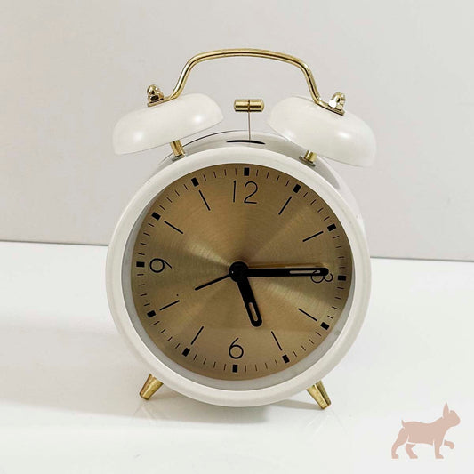 Reloj con alarma estilo Vintage blanco