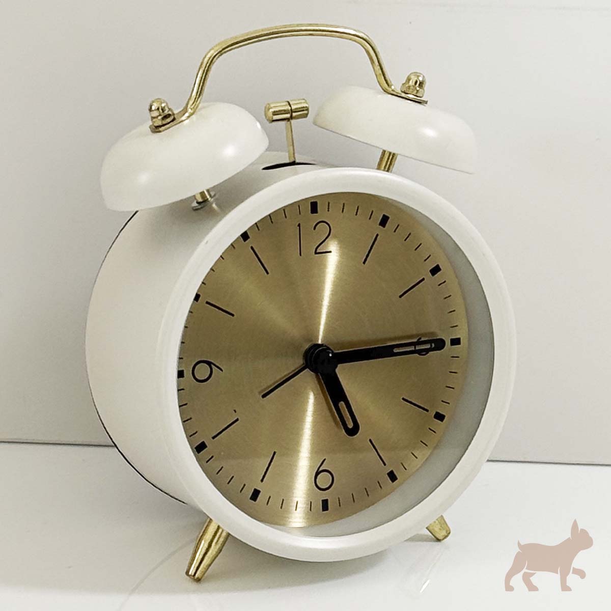 Reloj con alarma estilo Vintage blanco