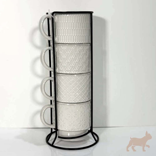 Set 4 tazas con base