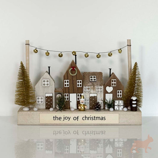 Villa Navideña Rústica con Cascabeles