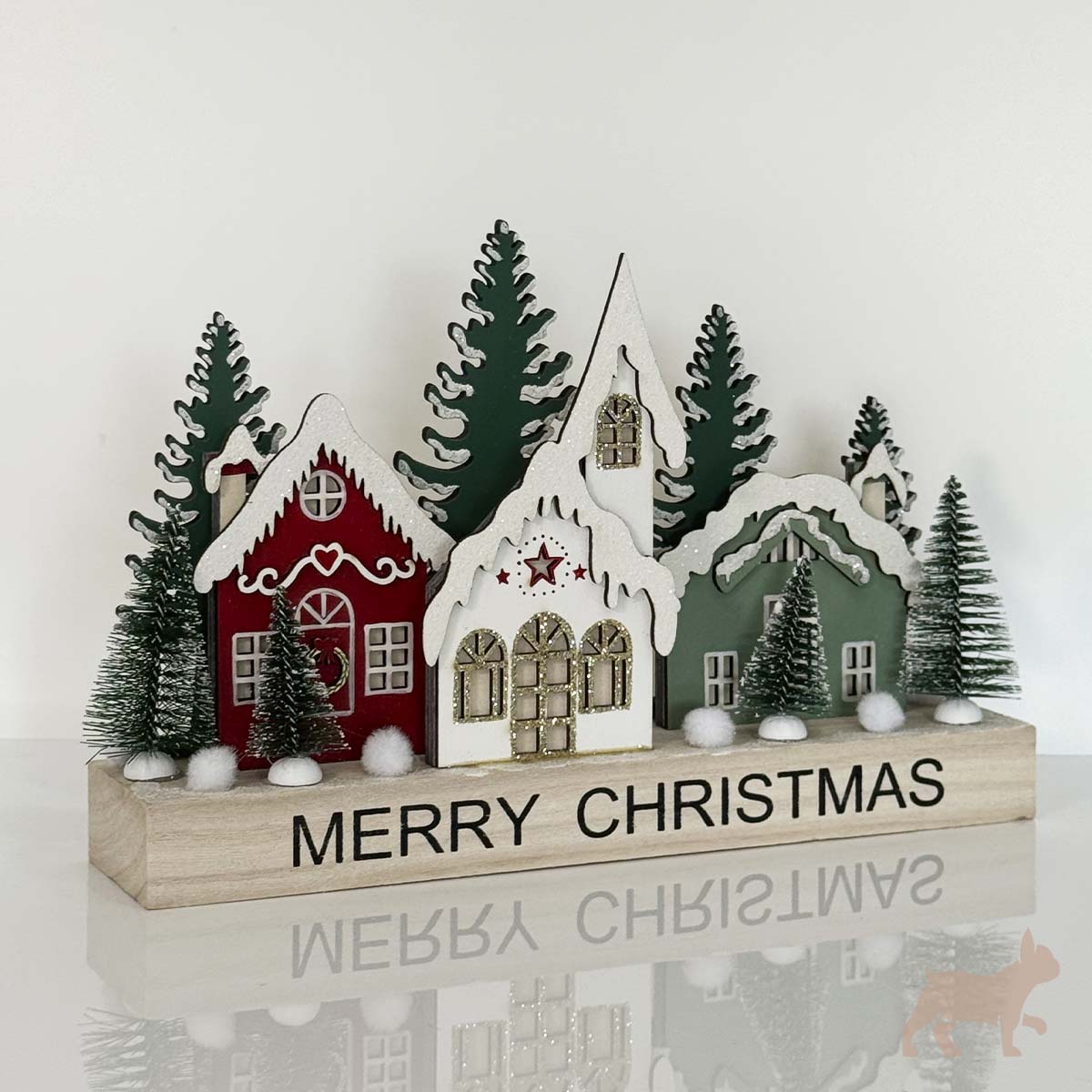 Villa Navideña Rojo, Verde y blanco