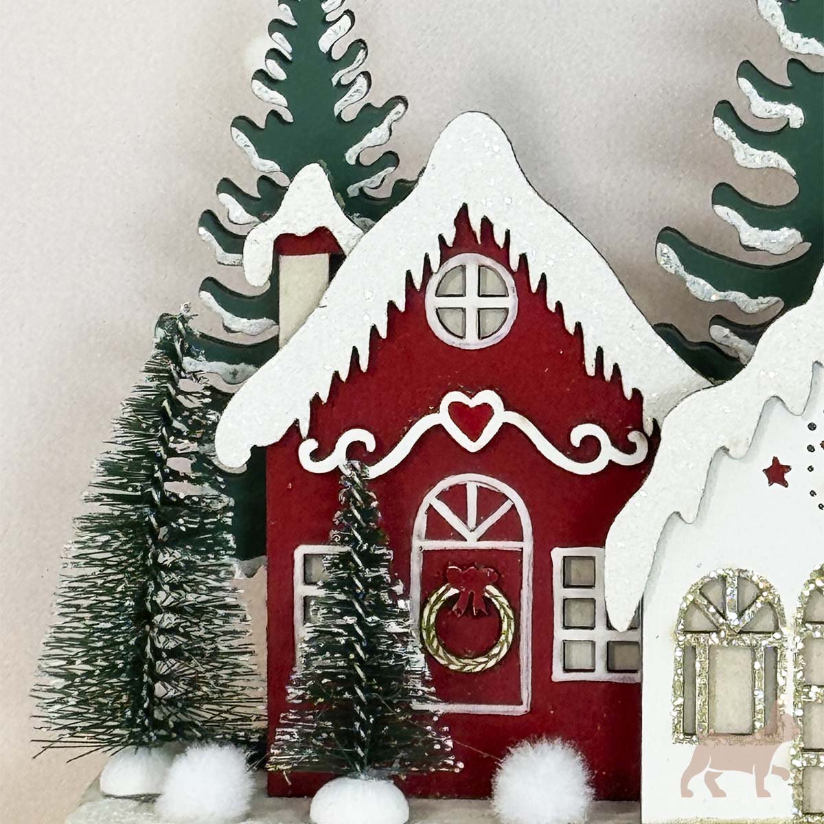 Villa Navideña Rojo, Verde y blanco