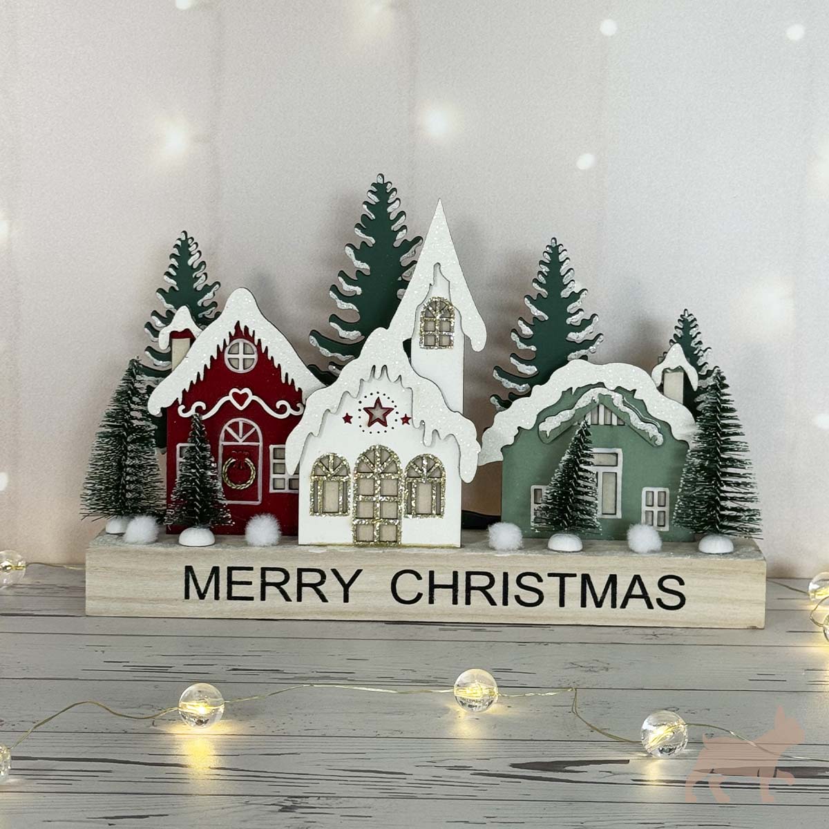 Villa Navideña Rojo, Verde y blanco