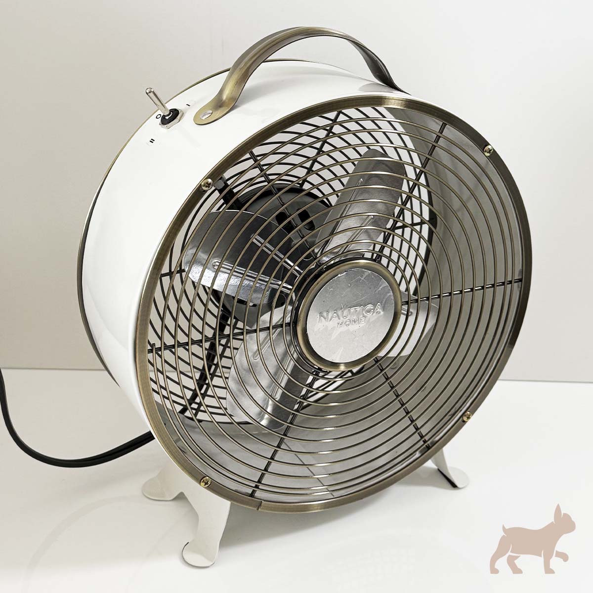 Ventilador de diseño Vintage color crema