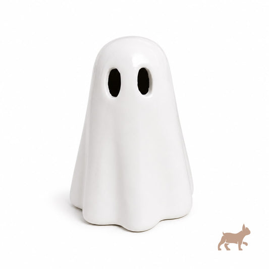 Fantasma de cerámica con velita