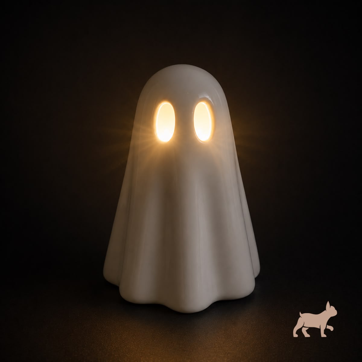 Fantasma de cerámica con velita
